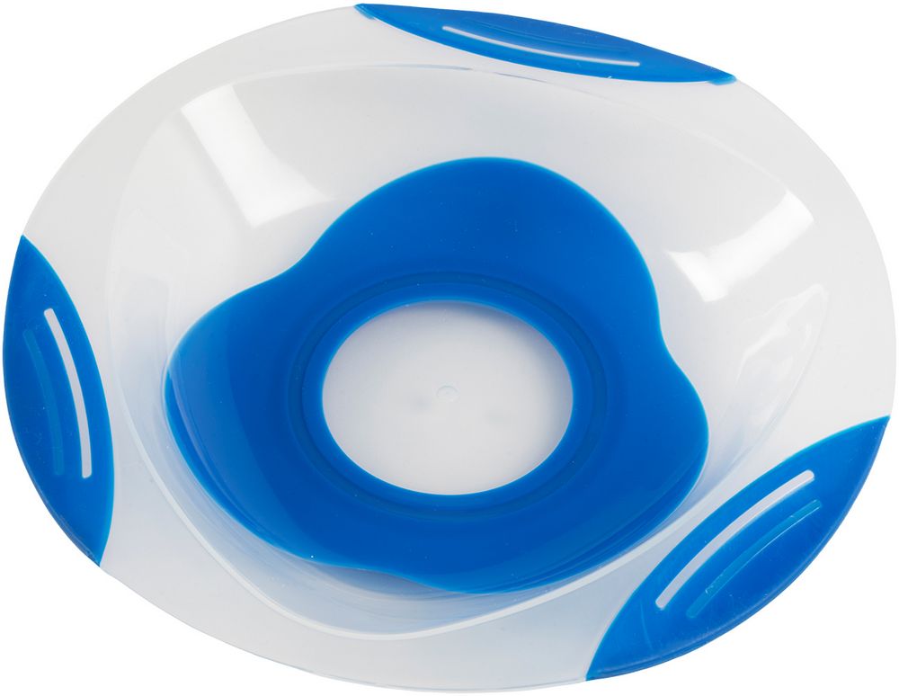 Piatto pappa Bi-Componente Poupy con fondo antiscivolo e forma arrotondata.