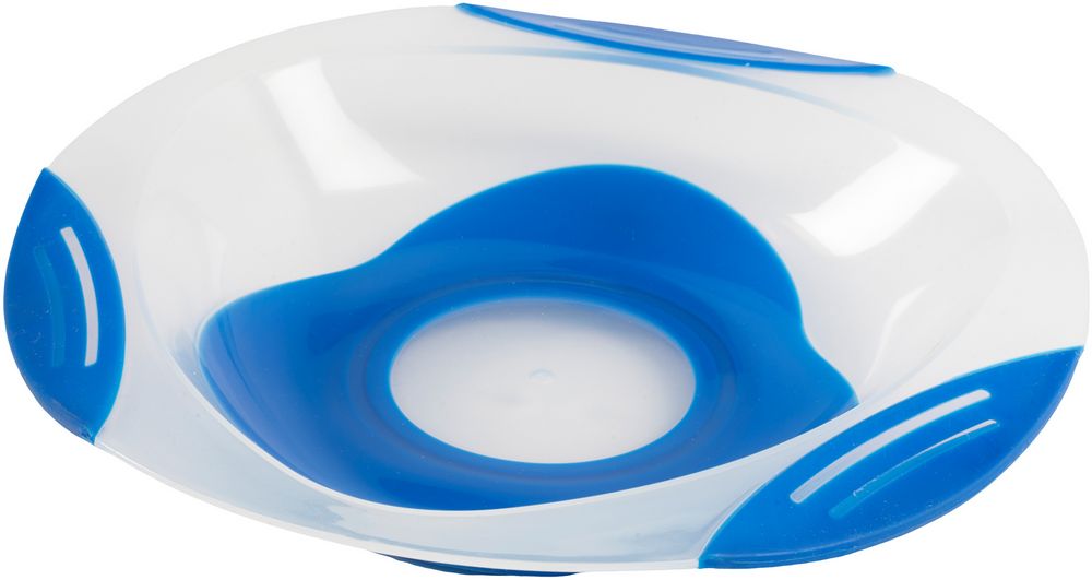Piatto pappa Bi-Componente Poupy con fondo antiscivolo e forma arrotondata.