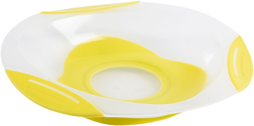 Piatto pappa Bi-Componente Poupy con fondo antiscivolo e forma arrotondata.