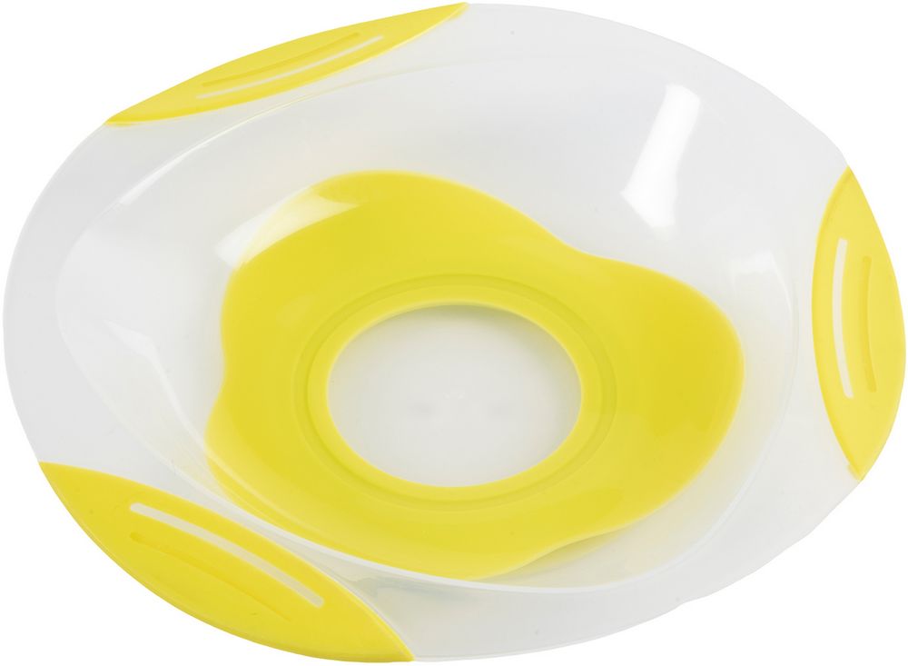 Piatto pappa Bi-Componente Poupy con fondo antiscivolo e forma arrotondata.