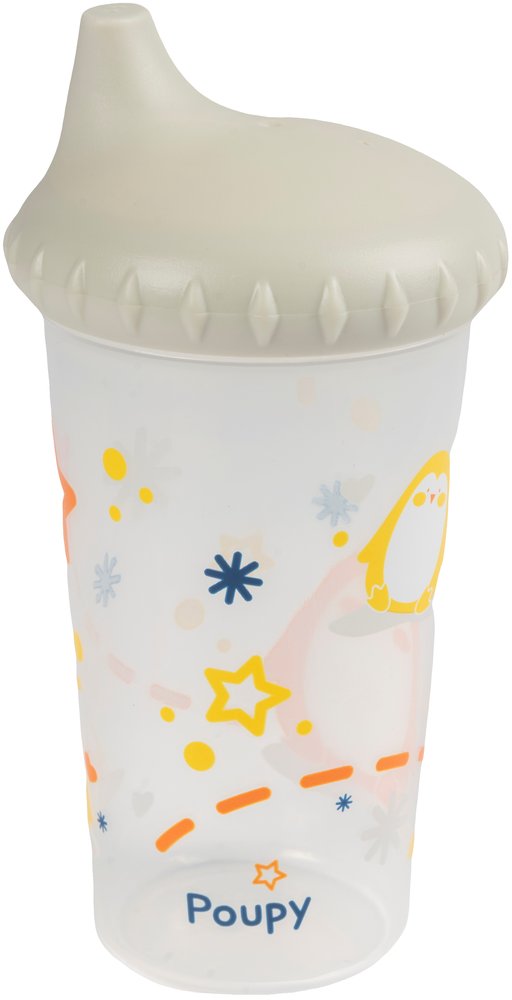 POUPY Borraccia Funghetto con Beccuccio 300 ml  Sicura, Colorata e Facile da Usare