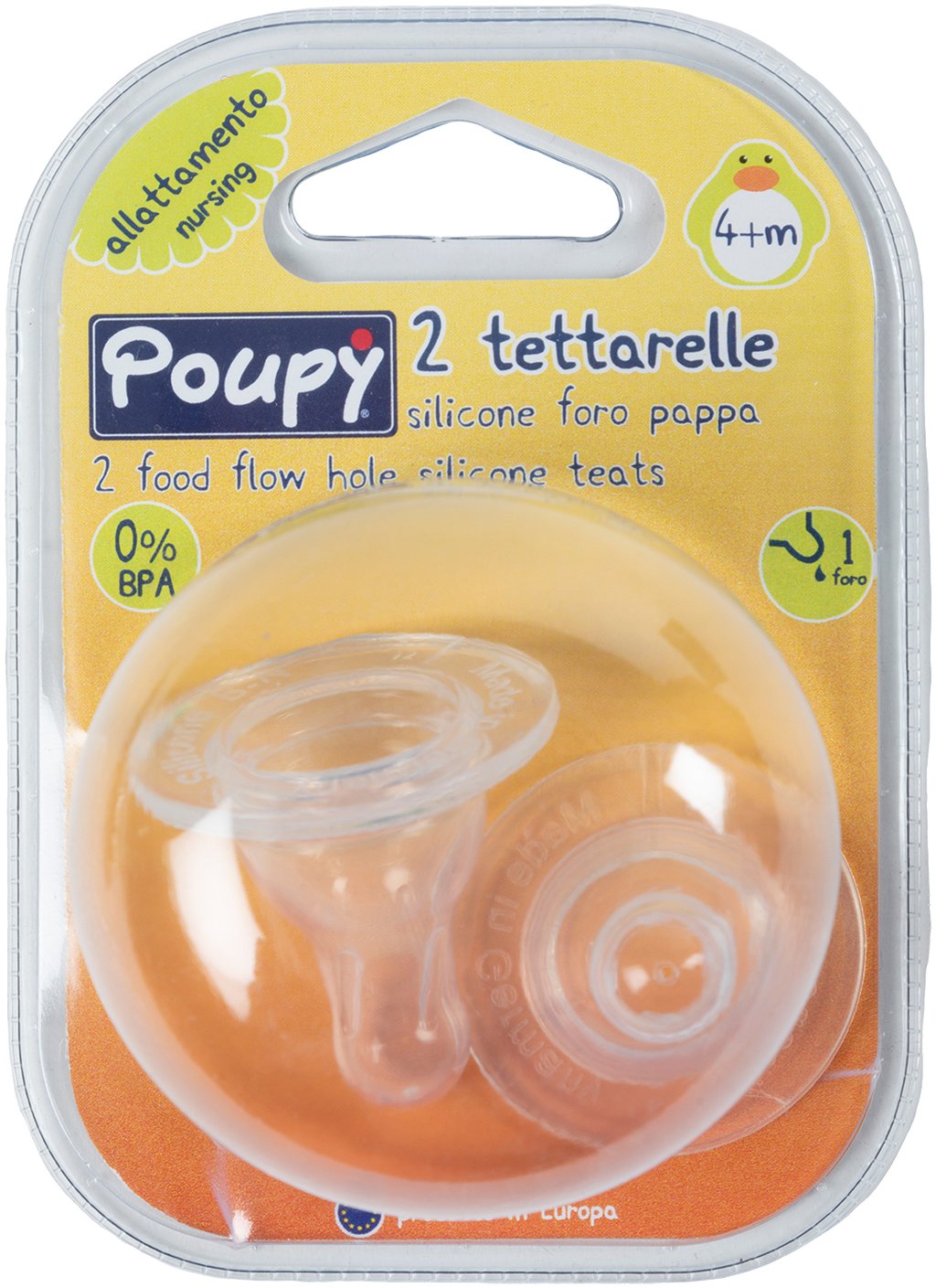 POUPY Tettarella in silicone per biberon, senza BPA, lavabile e riutilizzabile