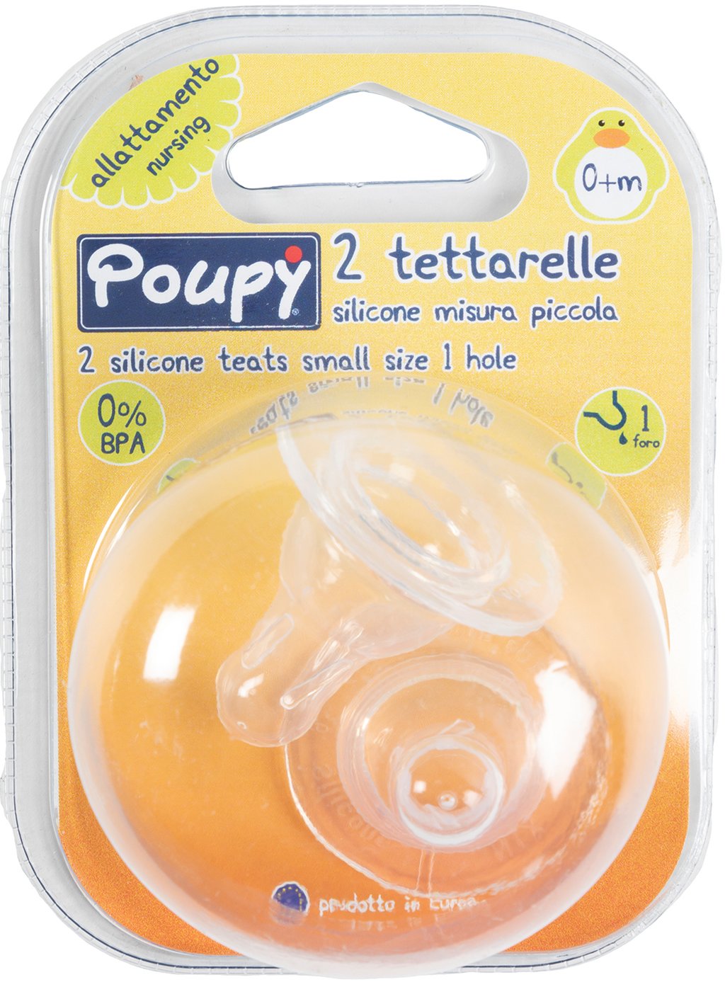 POUPY Tettarella Biberon in silicone, senza BPA, incolore, insapore e non si