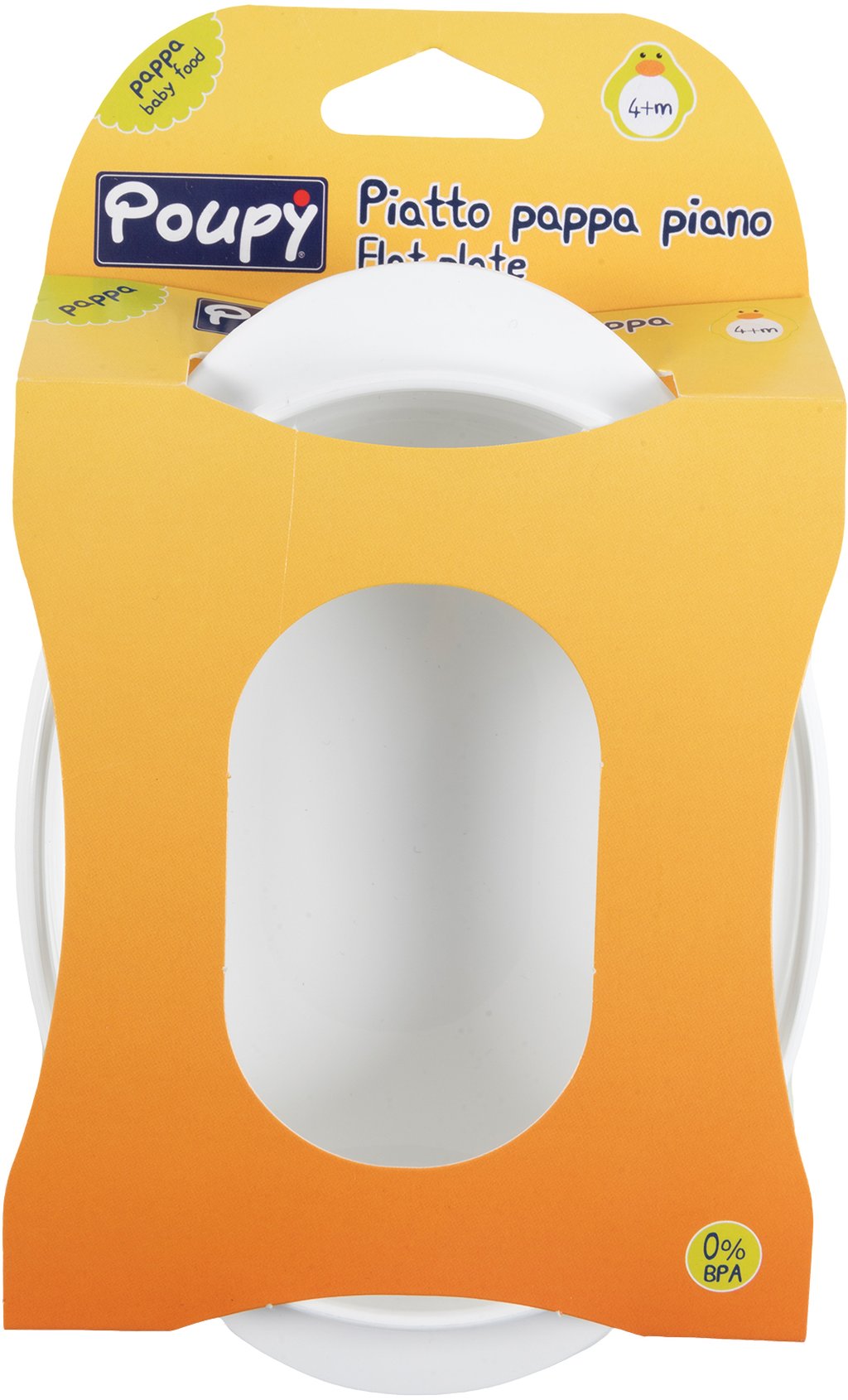 POUPY Piatto Pappa Piano per bimbi in plastica, senza BPA, lavabile