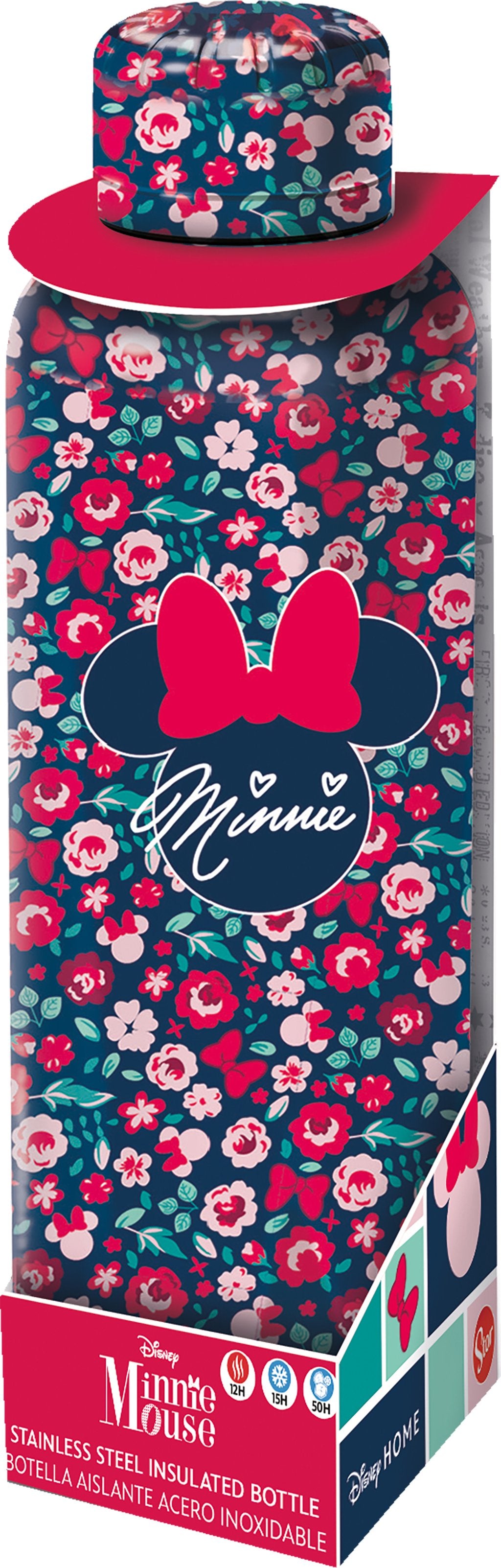 STOR Borraccia Termica Minnie 515 ml, Acciaio inox, Lavabile, riutilizzabile