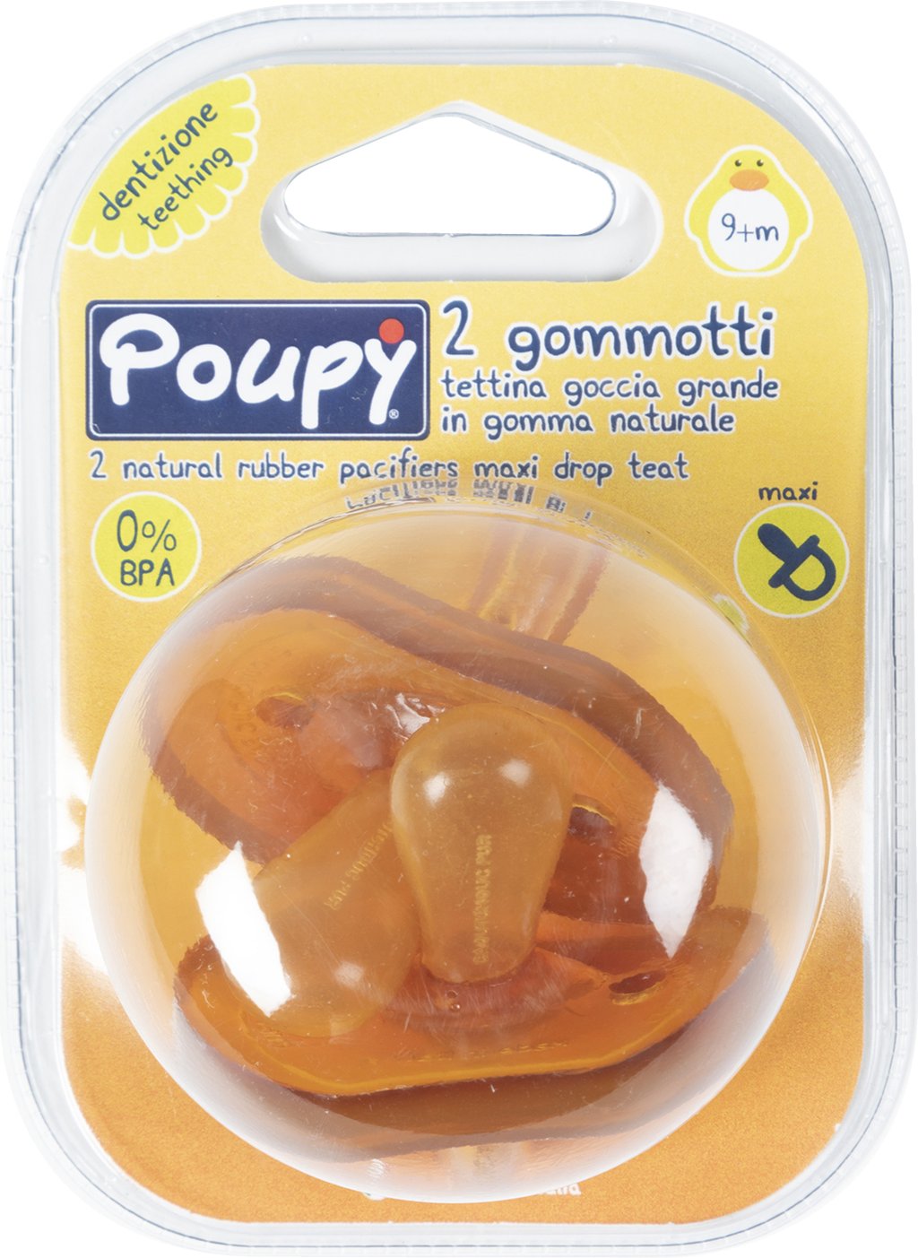 POUPY ciuccio in gomma per neonati, senza BPA, lavabile e riutilizzabile