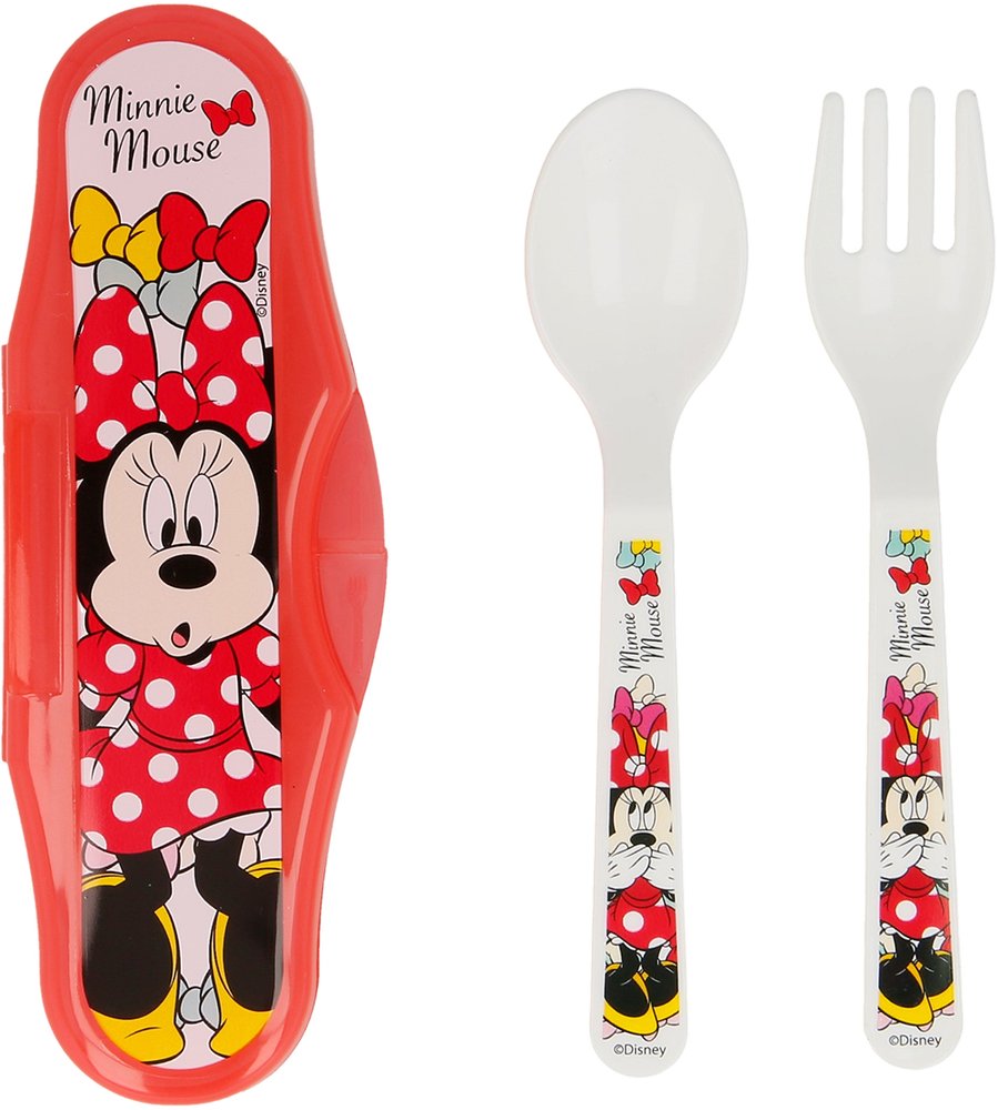 Set posate 2 pezzi con box per bambina disney Minnie Mouse