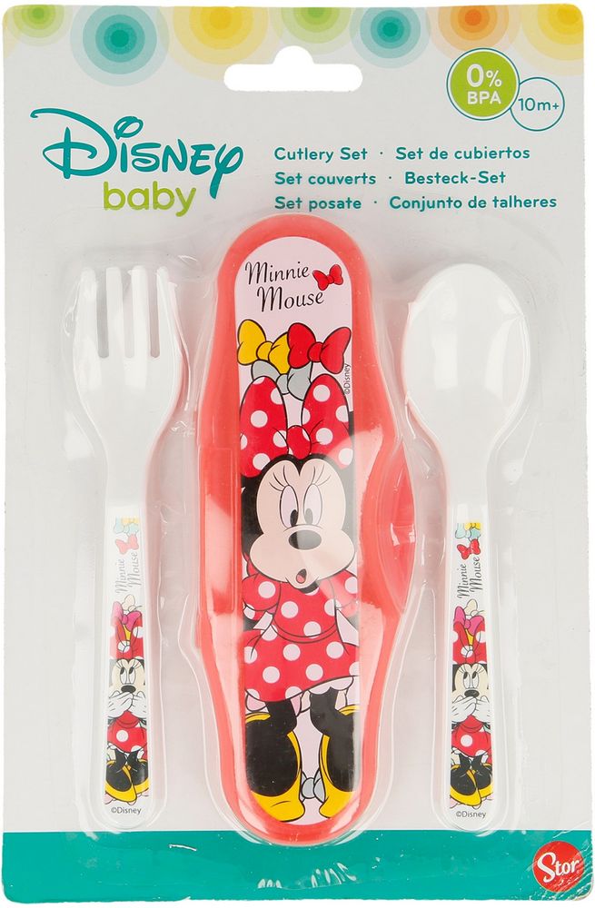 Set posate 2 pezzi con box per bambina disney Minnie Mouse