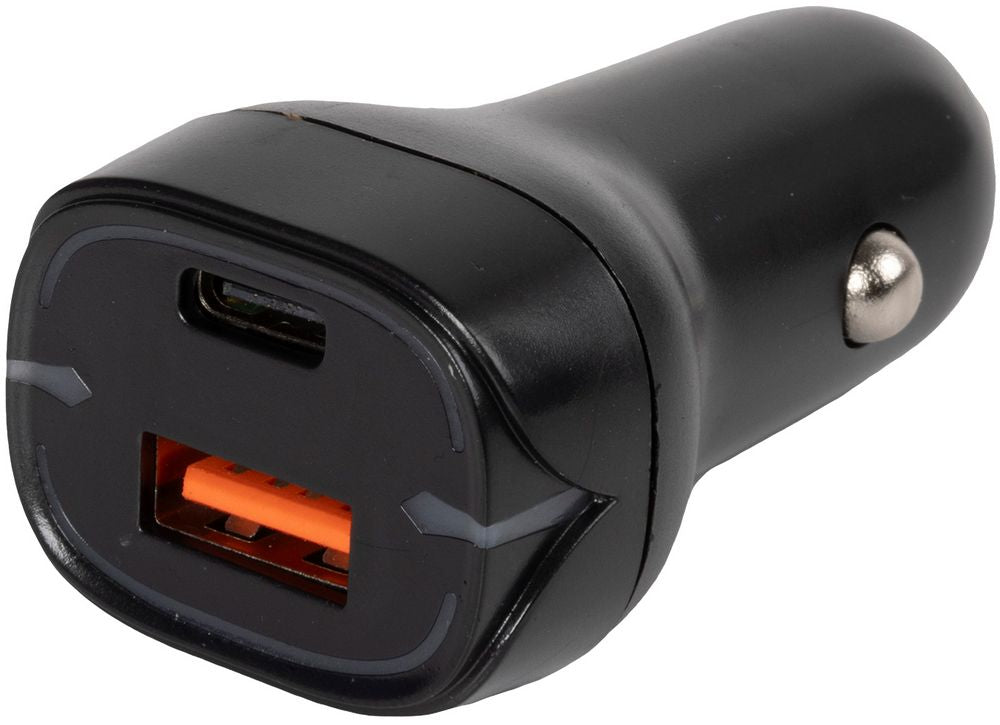 Caricatore Auto USB con Porte USB A e USB C, Ricarica Rapida