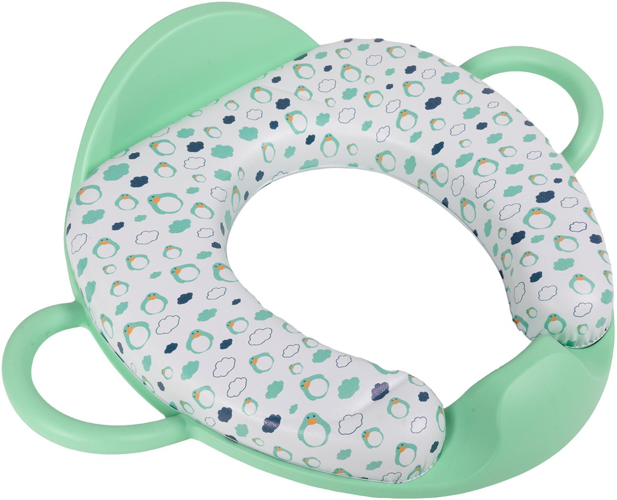 POUPY Riduttore WC per Bambini Verde con maniglie tenersi e schienale Originale