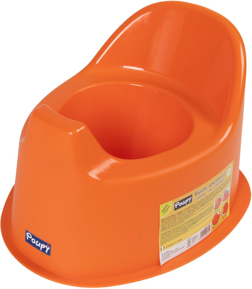 Nuovo Vasino Anatomico arancio Poupy per bambini con schienale e paragetto