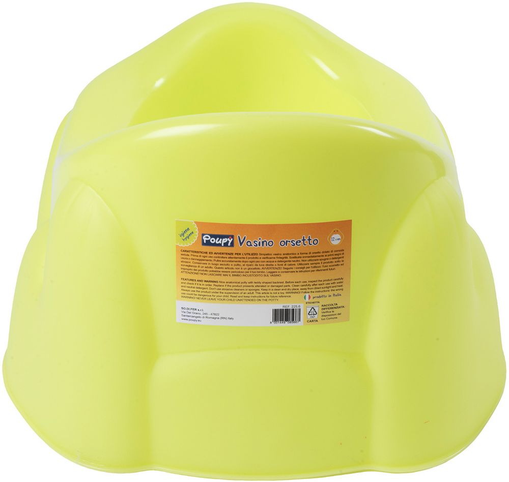 Pratico e simpatico Vasino verde Poupy a forma di Orso per bambini piccoli con comoda seduta