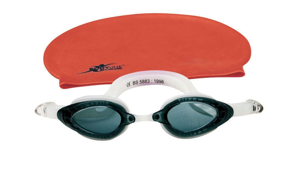 Kit Nuoto Completo con Cuffia in Silicone e Occhialini da Piscina