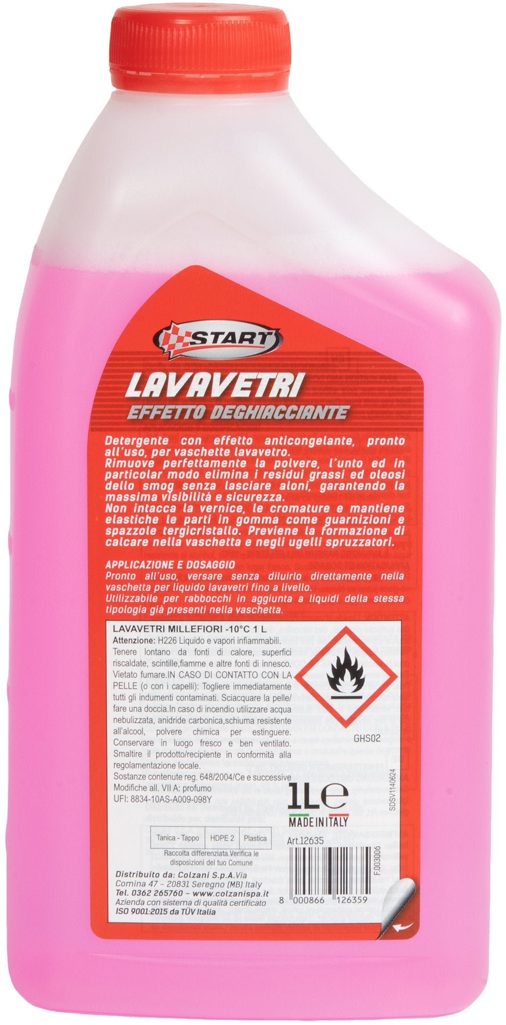 START Lavavetri Deghiacciante -10? Millefiori 1L Pronto Uso, Non Intasa Ugelli