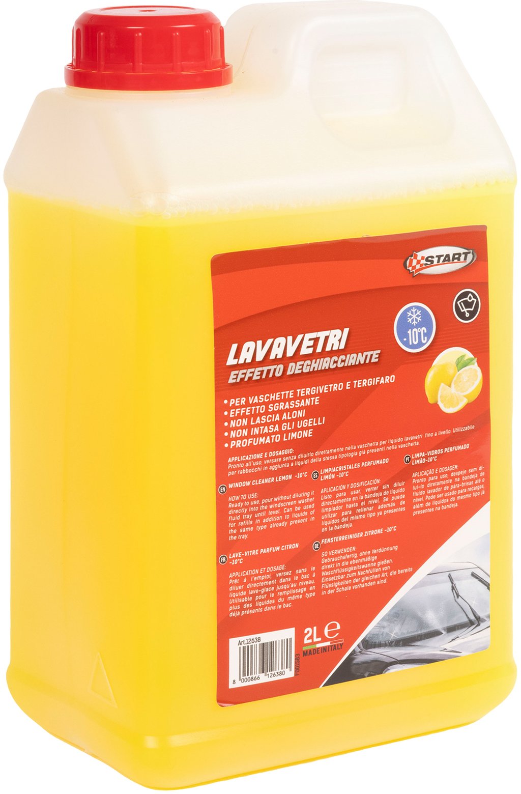 START Lavavetri Deghiacciante -10? Limone 2L Pronto Uso, Non Intasa Ugelli
