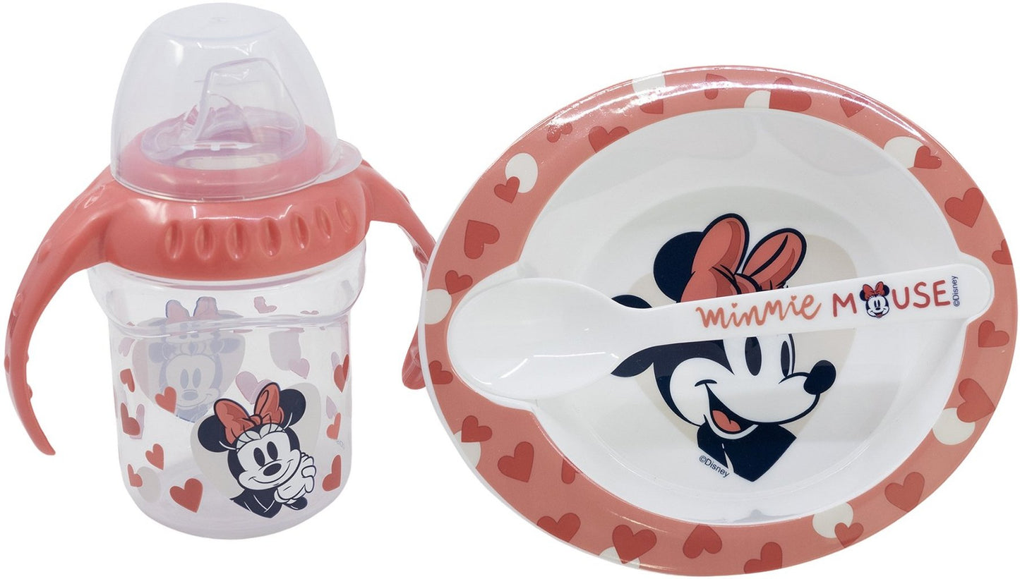 STOR Set Regalo Bambini Disney Minnie, in plastica e silicone senza BPA