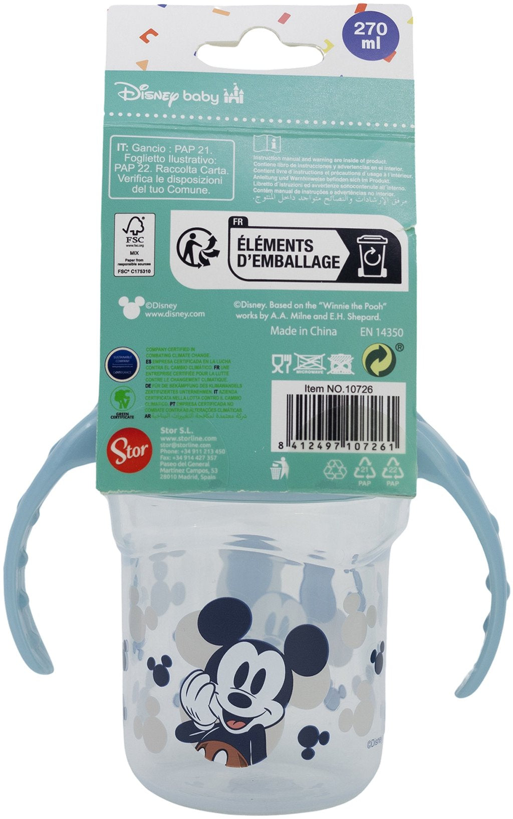 STOR Tazza da Viaggio per Bambini Mickey Mouse 250 ML Disney