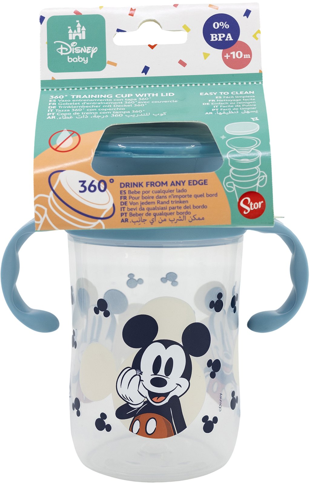 STOR Bicchiere Viaggio Bambini Disney Mickey Mouse, in plastica senza BPA