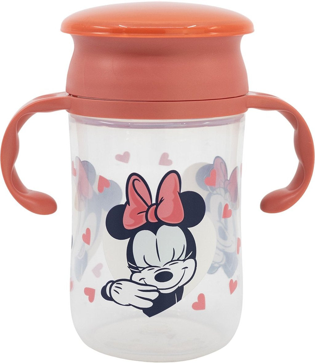 STOR Bicchiere da Viaggio Disney Minnie 395ML, in plastica senza BPA, con due
