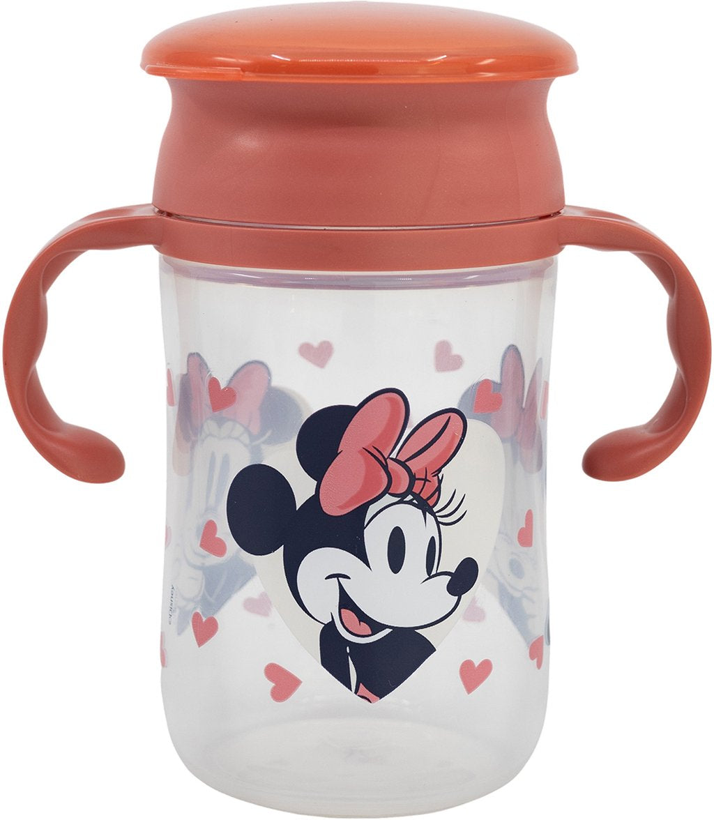 STOR Bicchiere da Viaggio Disney Minnie 395ML, in plastica senza BPA, con due