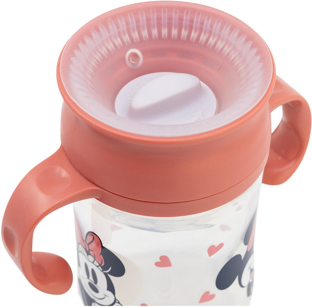 STOR Bicchiere da Viaggio Disney Minnie 395ML, in plastica senza BPA, con due