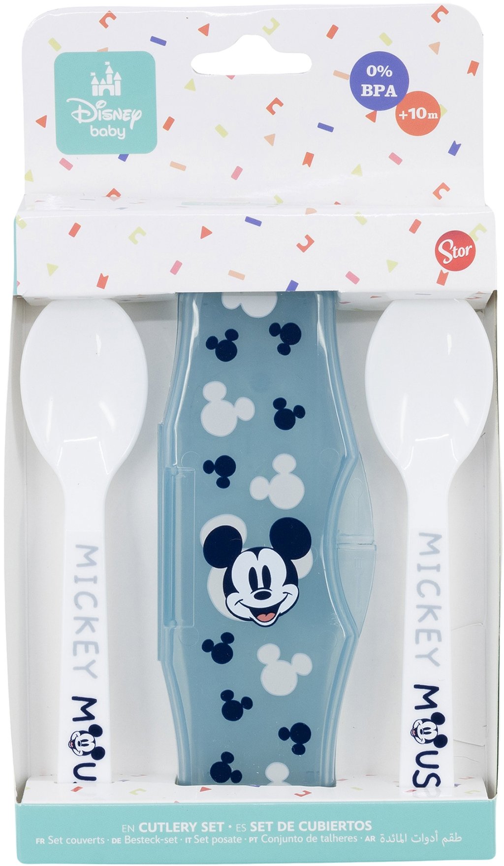 STOR Set due cucchiai Bambini Mickey Mouse in plastica, senza BPA, lavabili