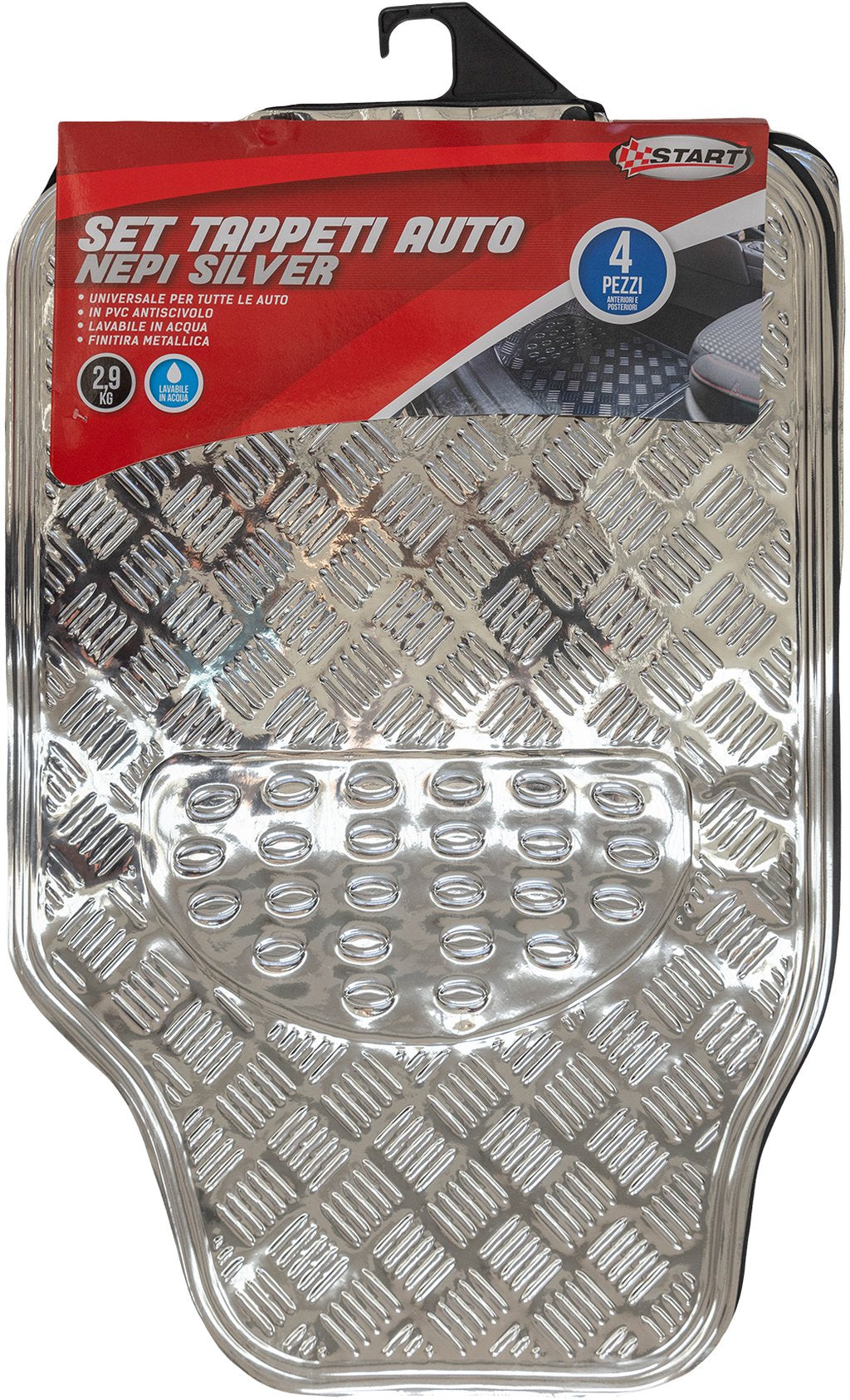 START SET TAPPETI NEPI SILVER 2,9 KG ALLUM. + PVC Accessorio Originale