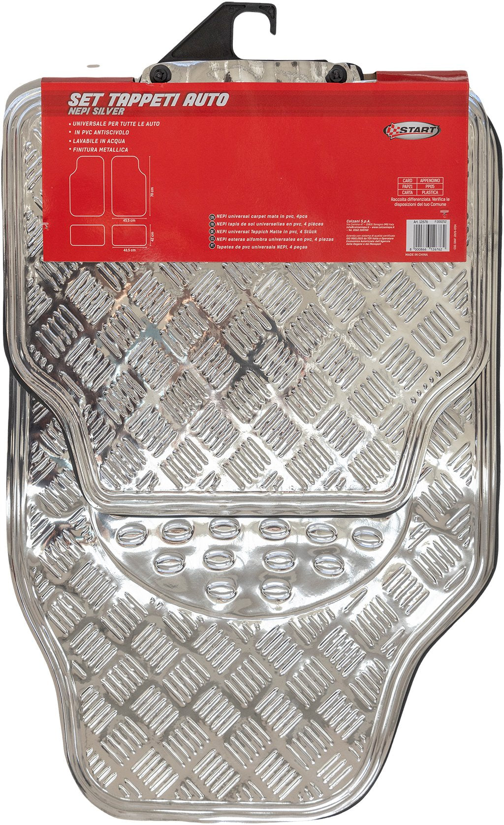START SET TAPPETI NEPI SILVER 2,9 KG ALLUM. + PVC Accessorio Originale