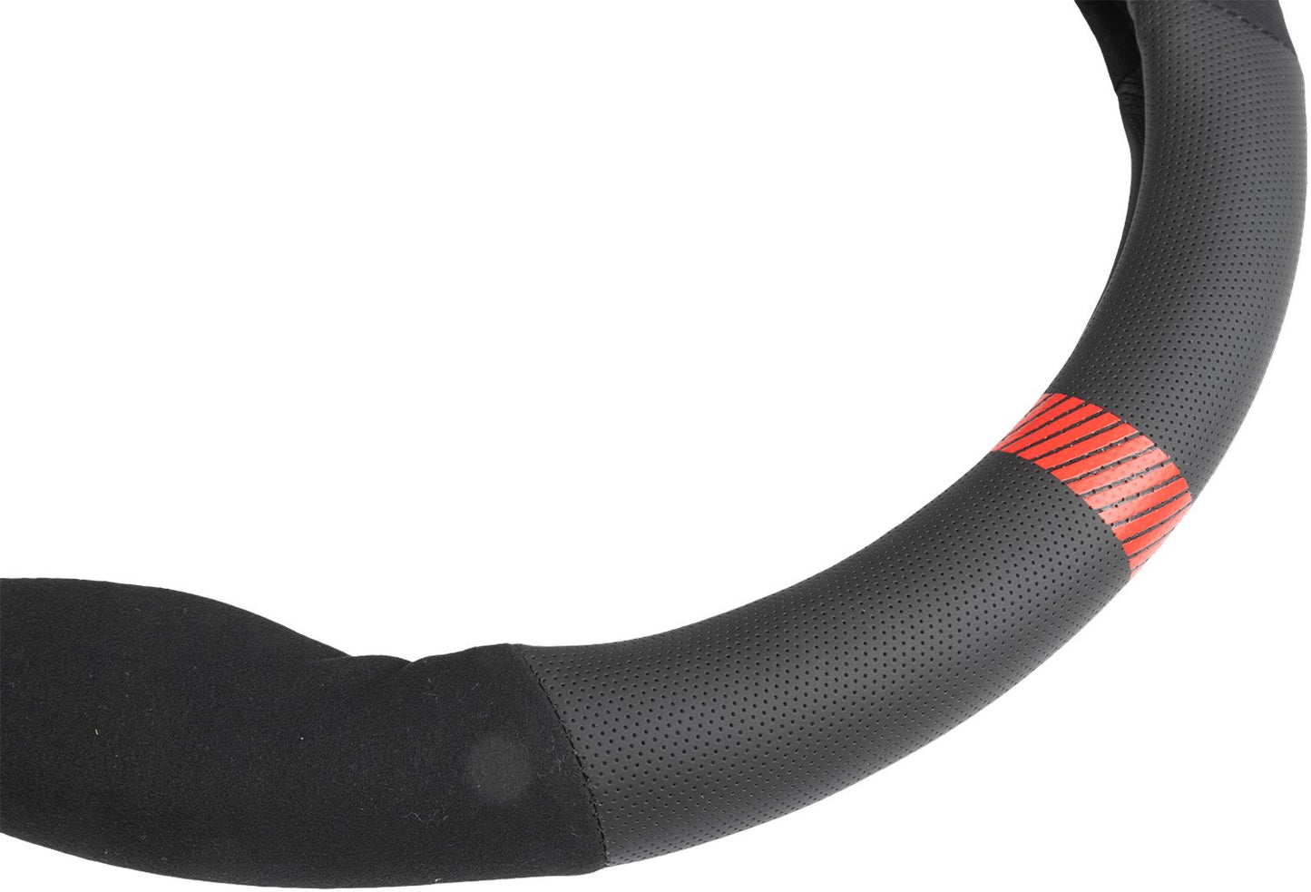 Coprivolante per auto Powerbar Nero/Rosso antiscivolo diam. 38 cm