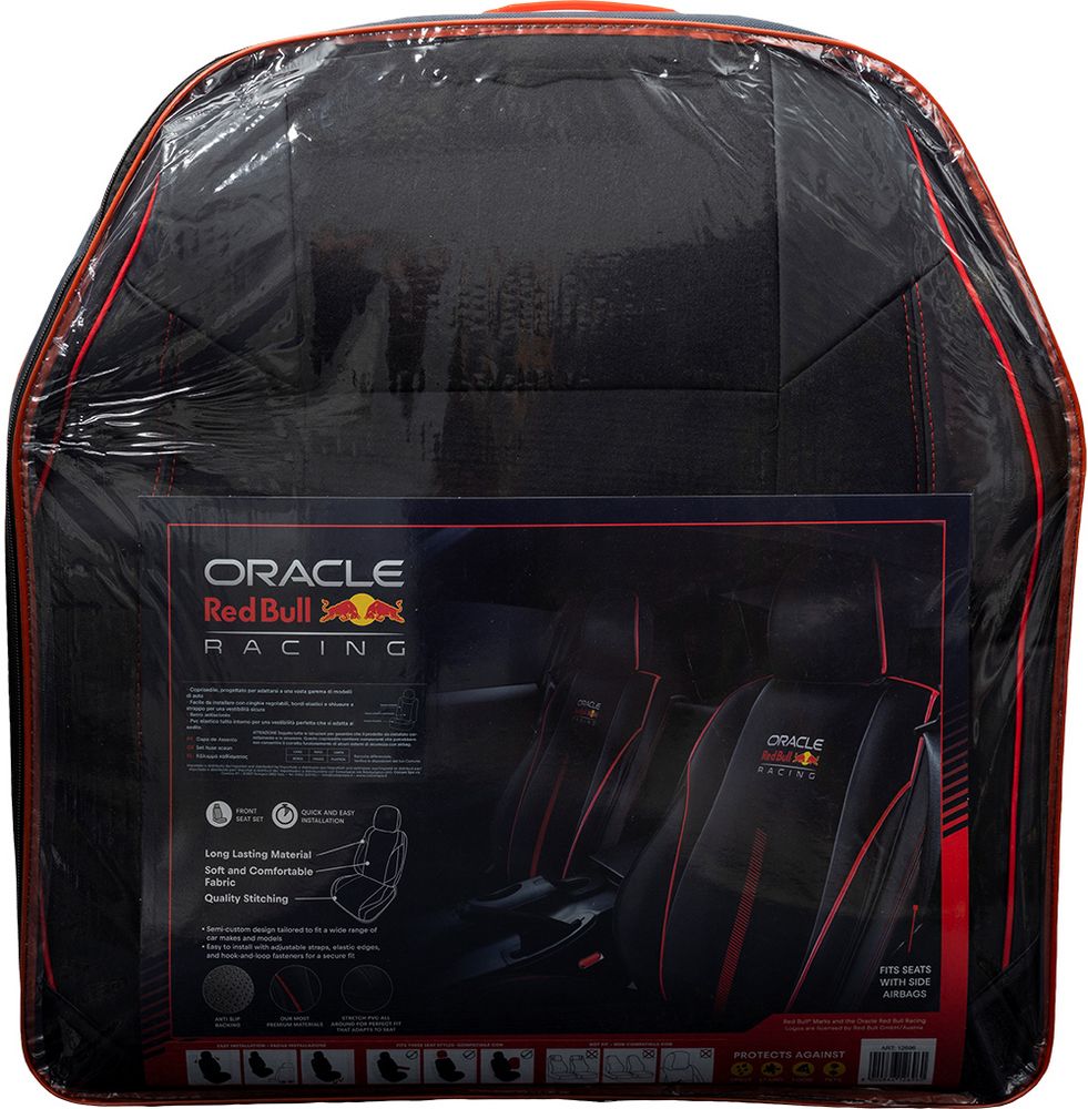 Copri Sedile Auto Red Bull 1 Pz, Modello 212 Nero/Rosso