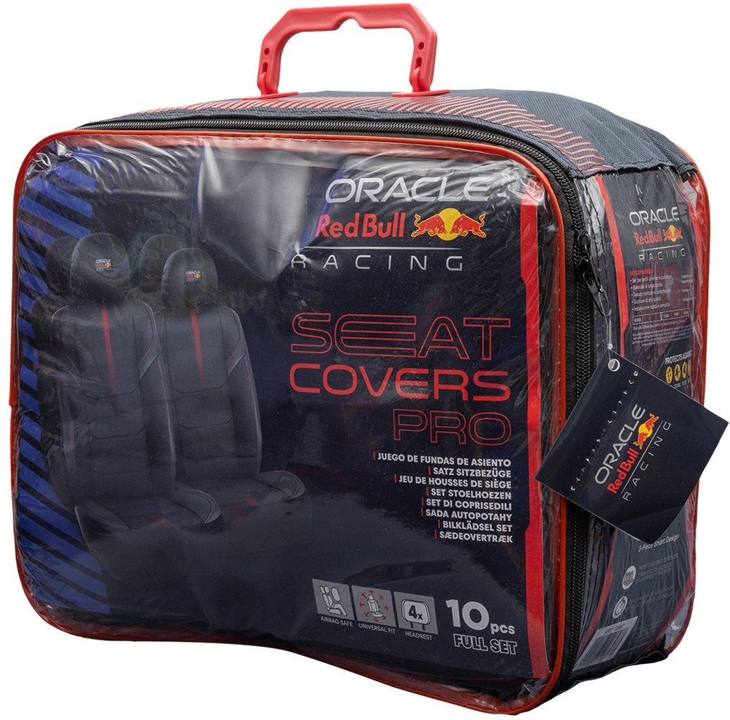 RED BULL Set Coprisedile Powerbar II Nero/Rosso per auto Originale Resistente
