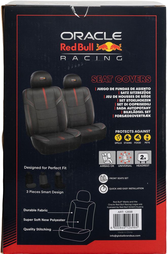 Set Coprisedile 6 Pz Powerbar II Nero/Rosso