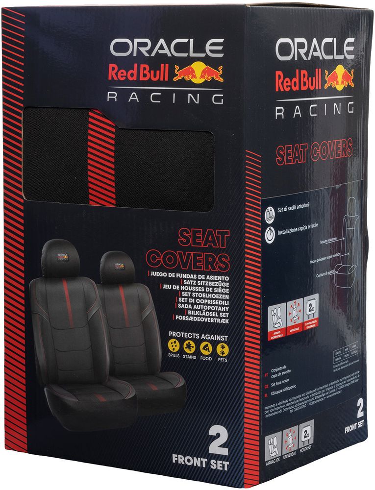 Set Coprisedile 6 Pz Powerbar II Nero/Rosso
