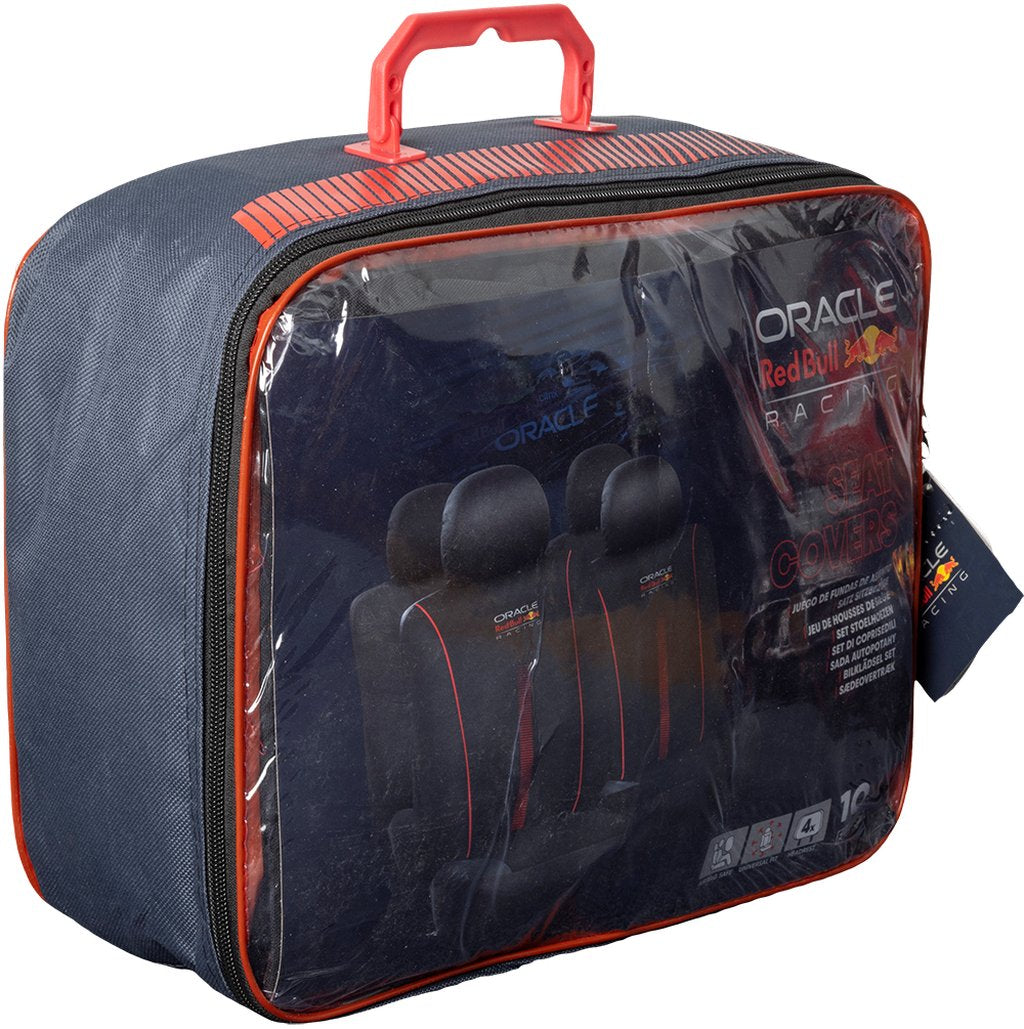 RED BULL Set Coprisedile 10 Pz Powerbar Nero/Rosso per auto Originale Resistente