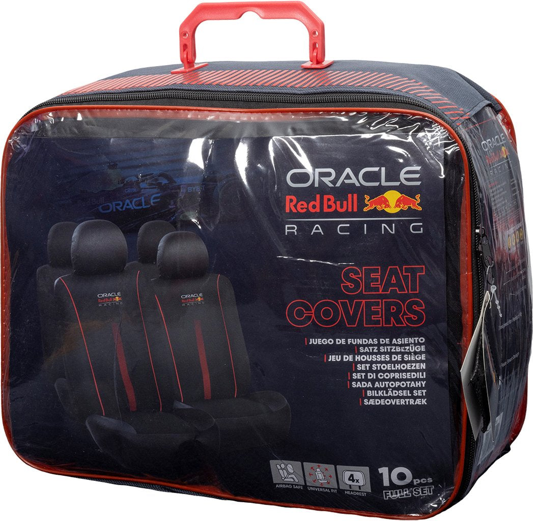 RED BULL RACING Set Coprisedile 10 Pz Powerbar Nero/Rosso per auto