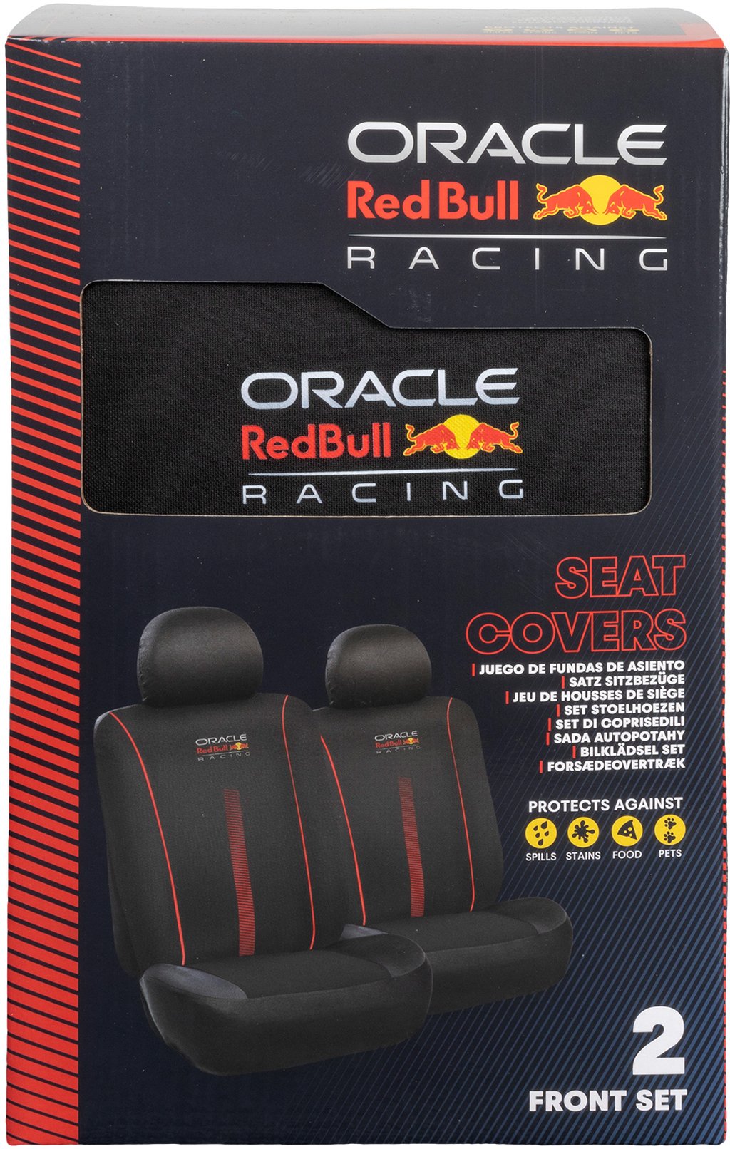 RED BULL Set Coprisedile 6 Pz Powerbar Nero/Rosso per auto Originale Resistente