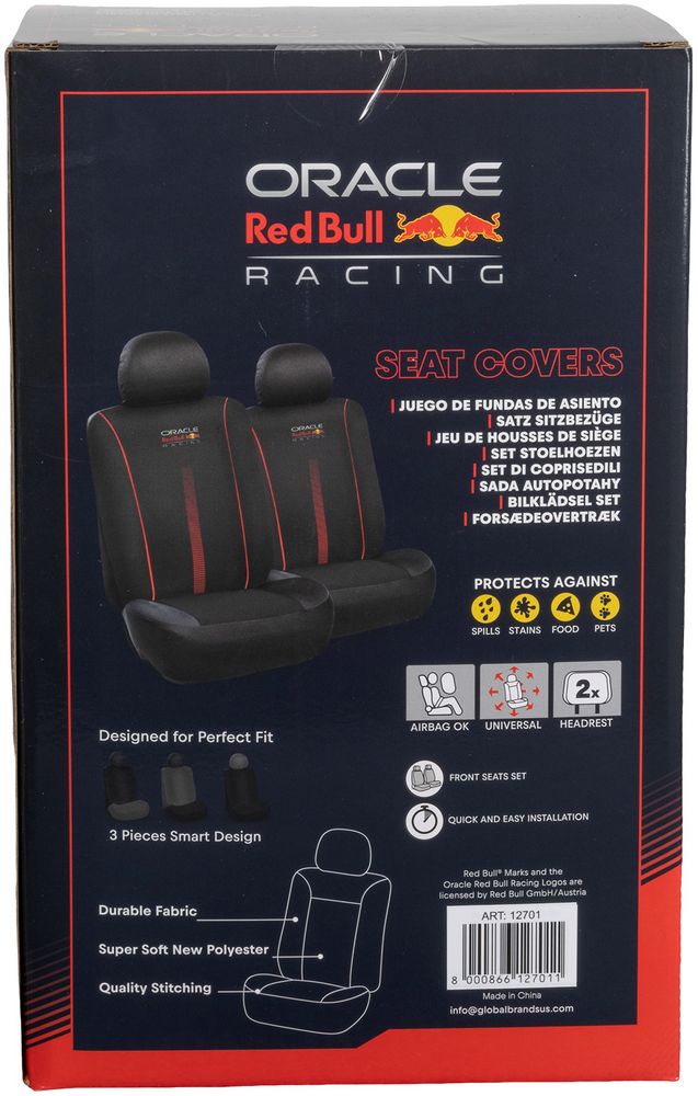 Set Coprisedile 6 Pz Powerbar Nero/Rosso