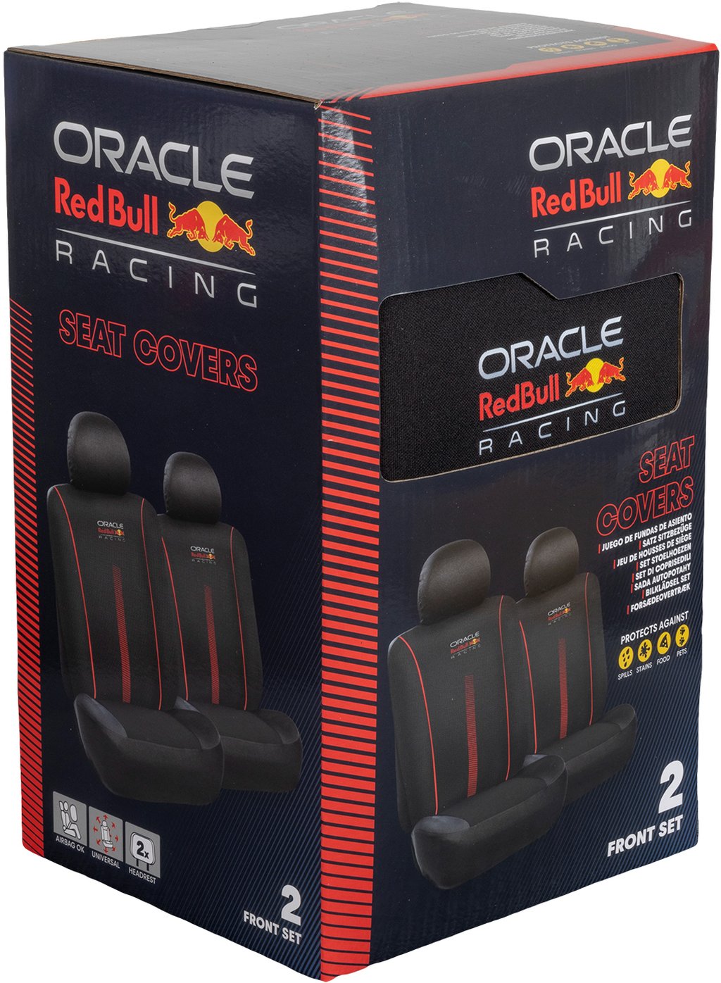 RED BULL Set Coprisedile 6 Pz Powerbar Nero/Rosso per auto Originale Resistente