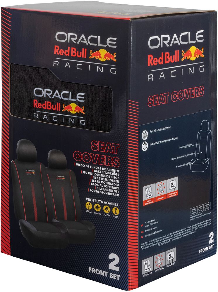 Set Coprisedile 6 Pz Powerbar Nero/Rosso