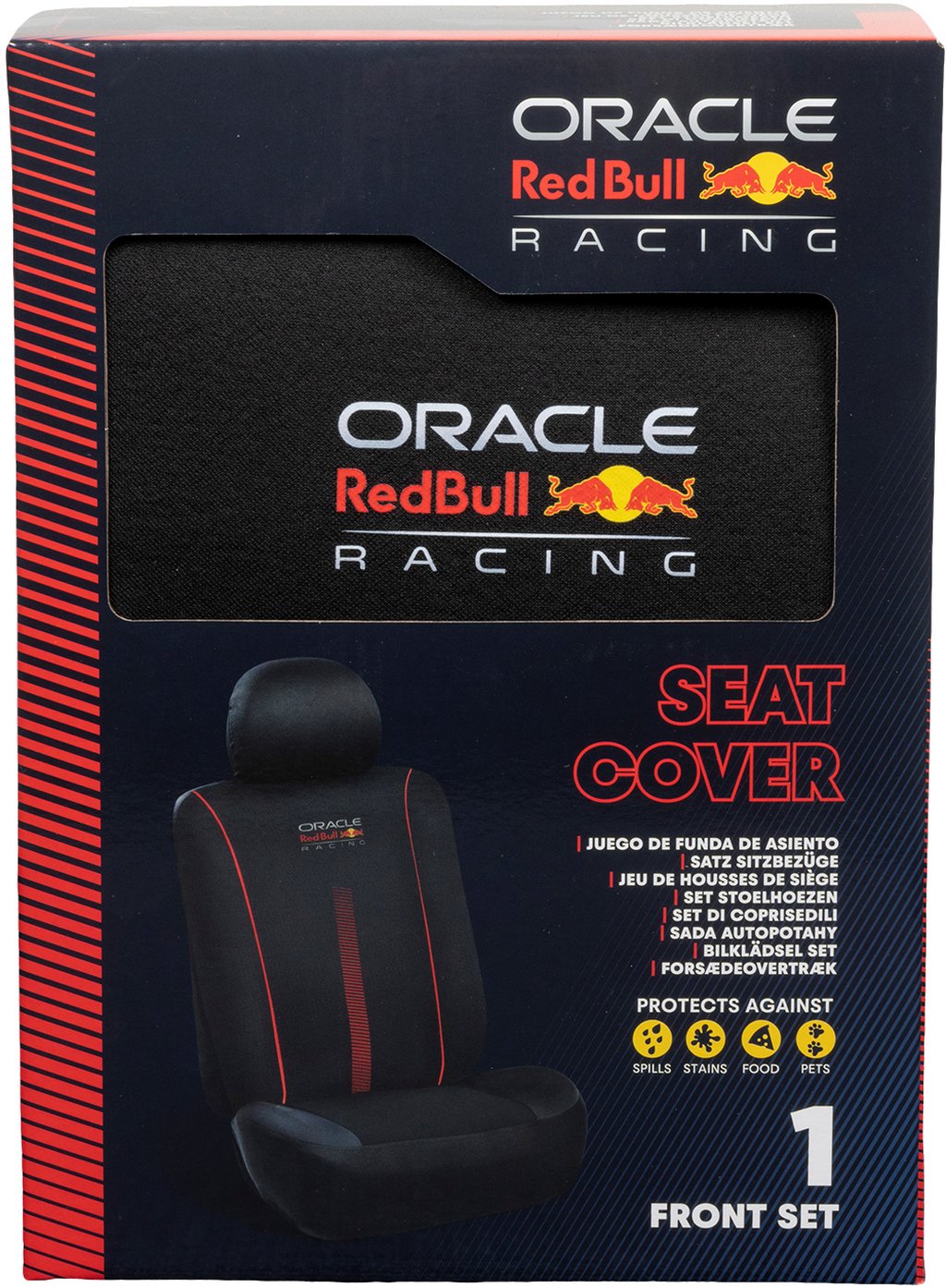 RED BULL RACING Set Coprisedile 3 Pz Powerbar Nero/Rosso per auto