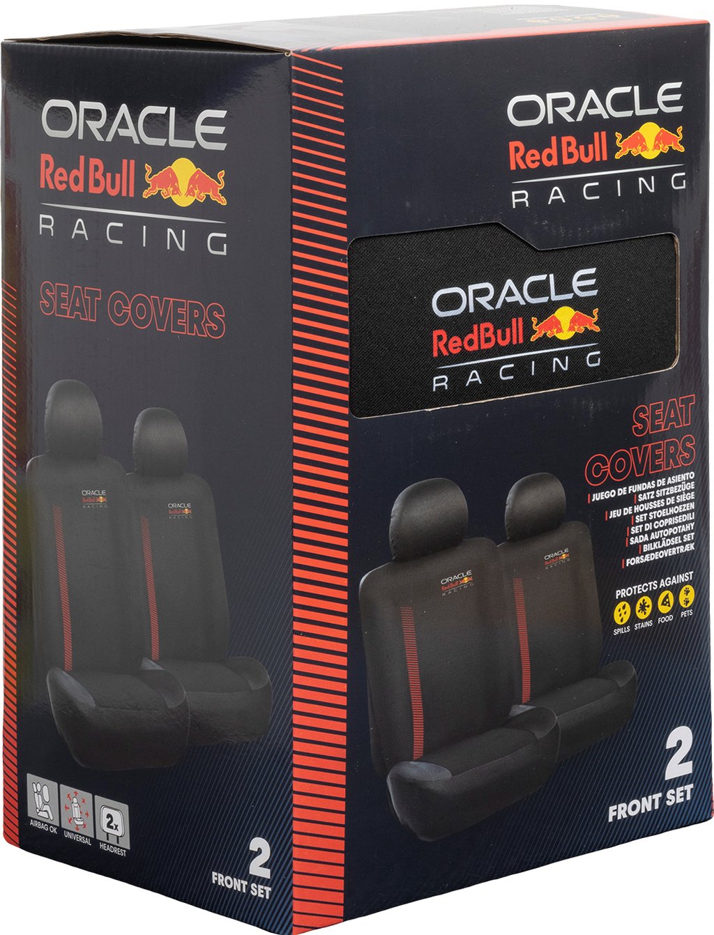 RED BULL Set Coprisedile 6 Pz Powerbar Nero/Rosso per auto Originale Resistente