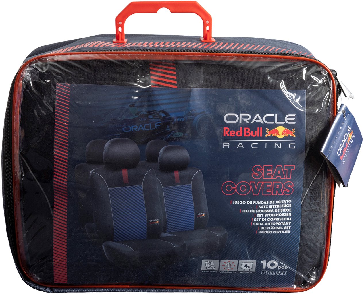 RED BULL Set Coprisedile 10 Pz Blended Lines Nero/Rosso Auto Originale
