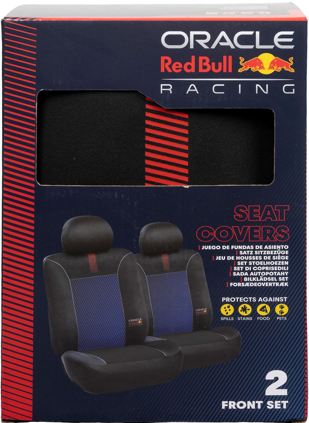 RED BULL Set Coprisedile 6 Pz Blended Lines Nero/Rosso Auto Originale Resistente