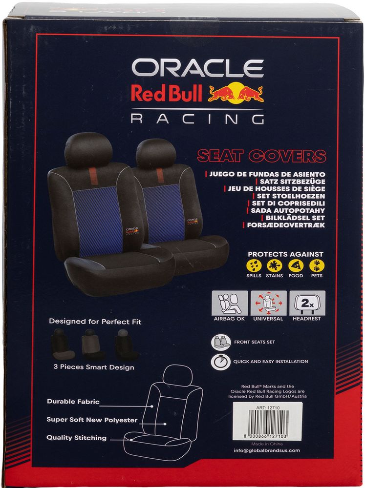 Set Coprisedile 6 Pz Blended Lines Nero/Rosso