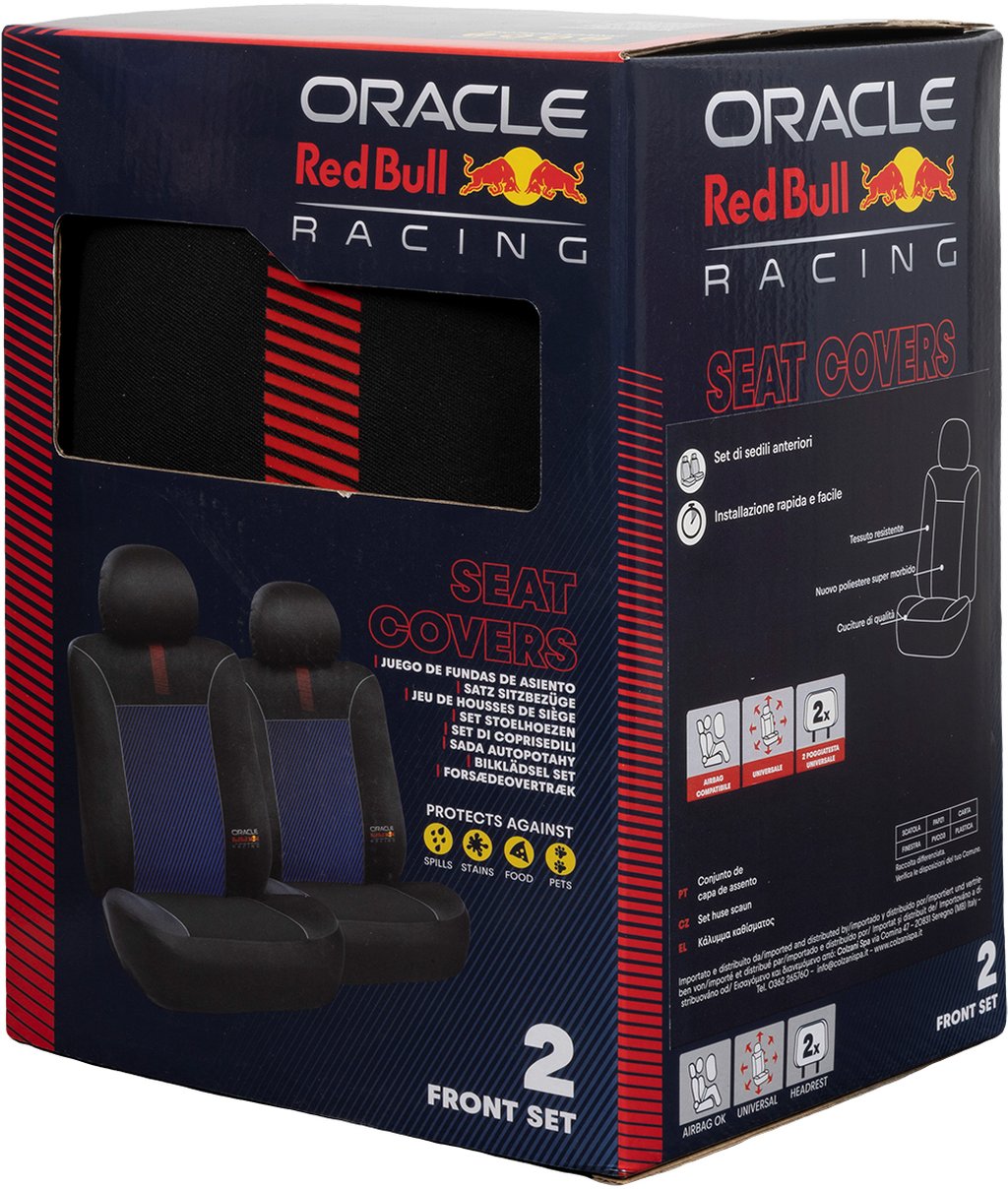 RED BULL RACING Set Coprisedile 6 Pz Blended Lines Nero/Rosso