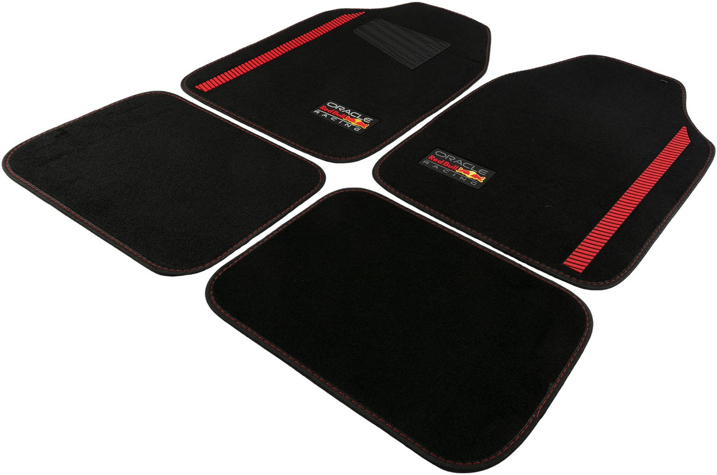 RED BULL RACING Set Tappeti 4 Pz Powerbar in PVC e Moquette Nero/Rosso