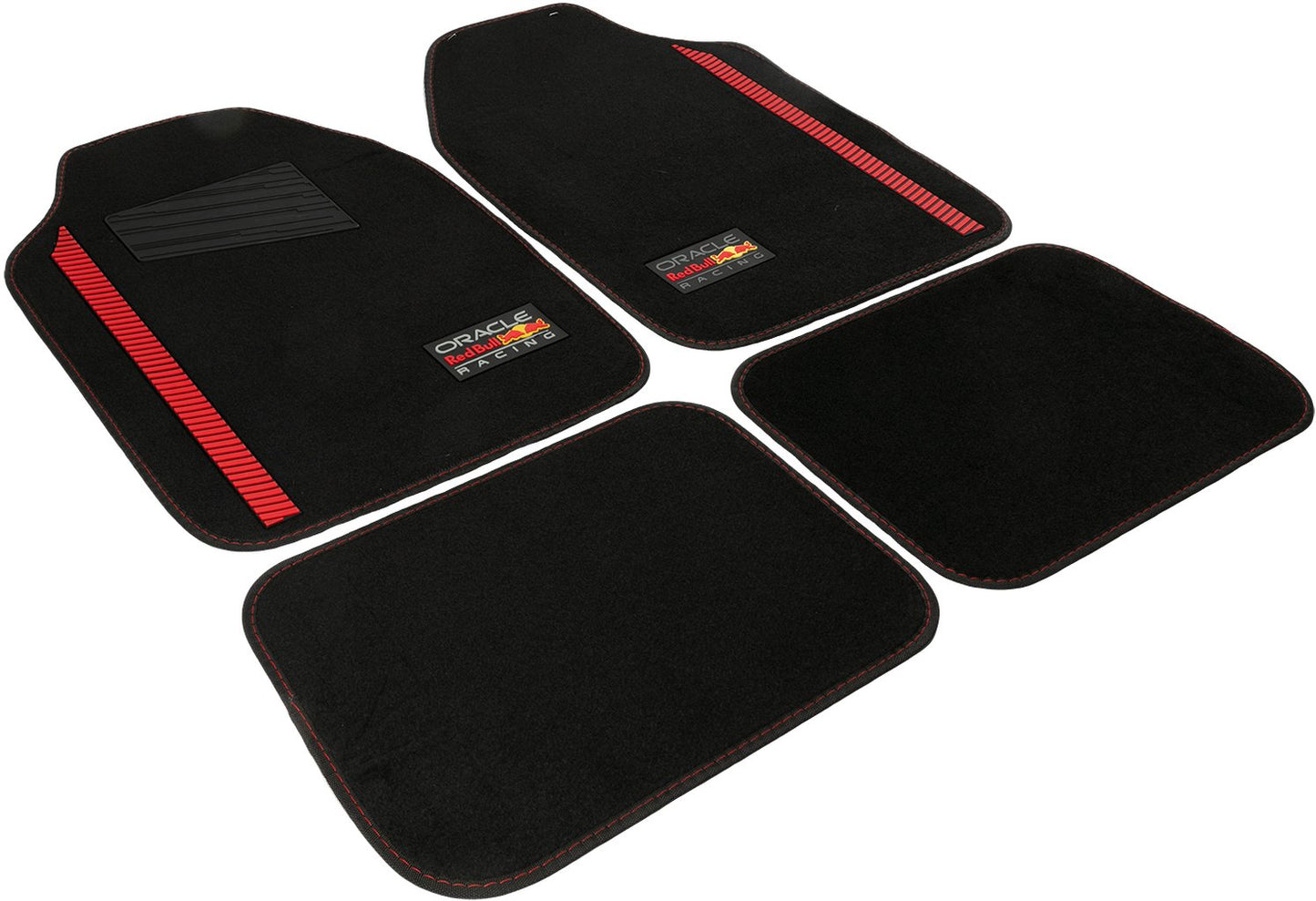RED BULL RACING Set Tappeti 4 Pz Powerbar in PVC e Moquette Nero/Rosso