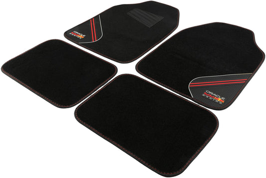 RED BULL RACING Set Tappeti 4 Pz Racing in PVC e Moquette Nero/Rosso