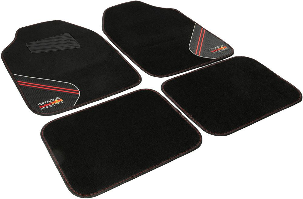 Set Tappeti 4 Pz Racing Nero/Rosso