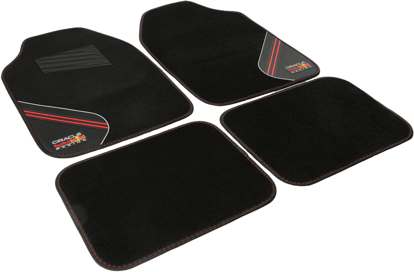 RED BULL RACING Set Tappeti 4 Pz Racing in PVC e Moquette Nero/Rosso